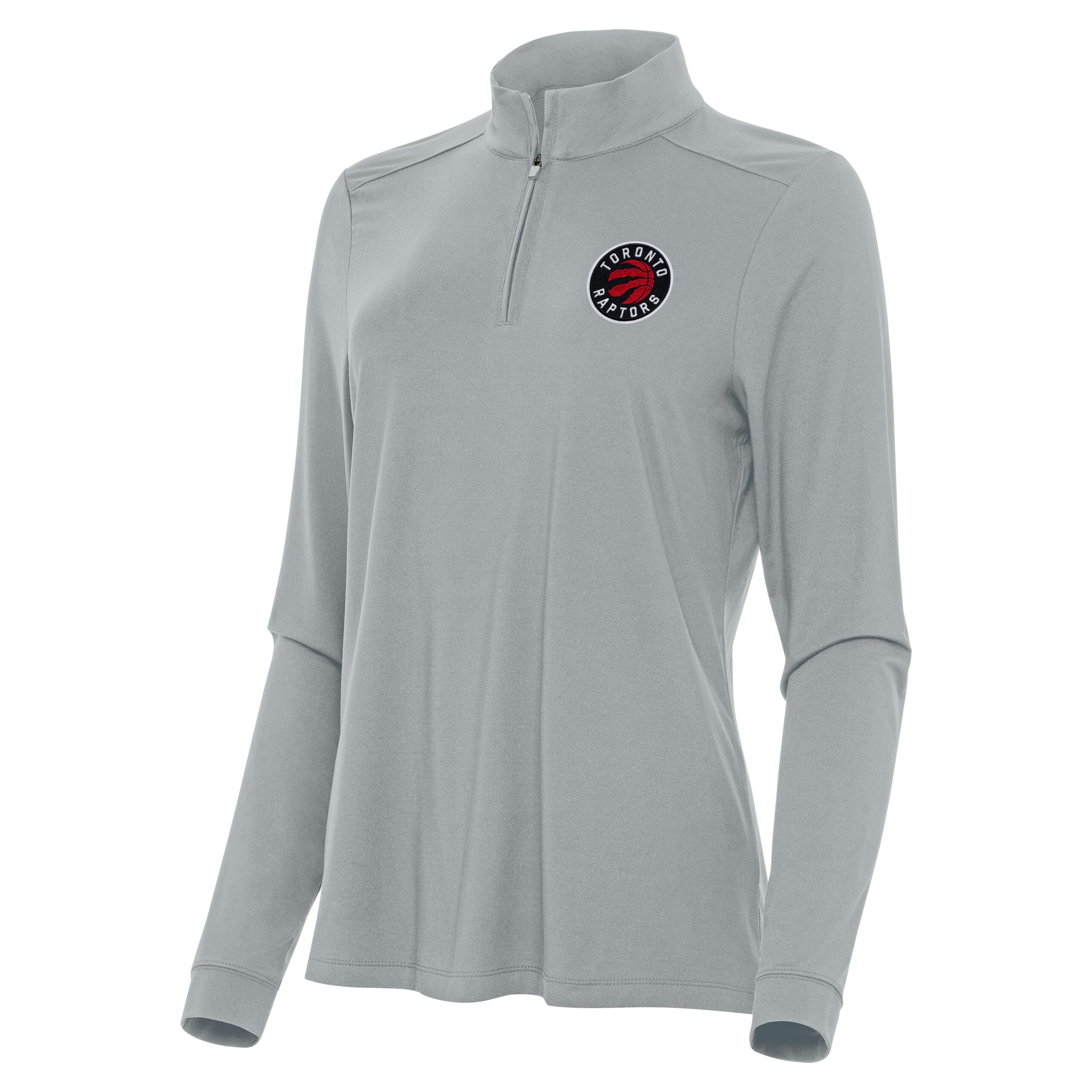 Women's Antigua Gray Toronto Raptors Intent Quarter-Zip Top