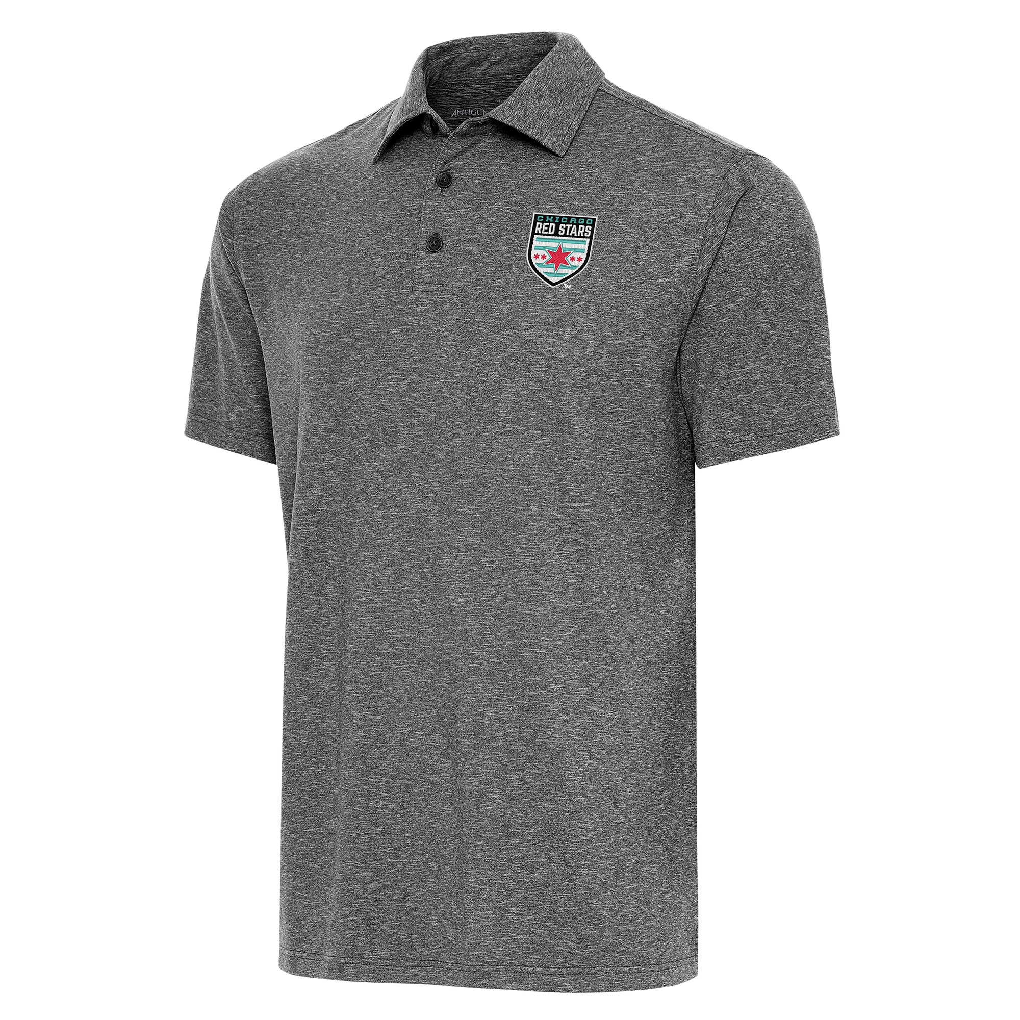Men's Antigua Heather Black Chicago Red Stars Big & Tall Par 3 Polo