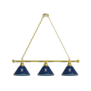 Houston Astros 3-Shade Billiard Light with Brass Fixture