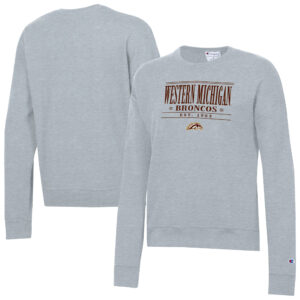 Women's Champion  Gray Western Michigan Broncos Powerblend Pullover Sweatshirt