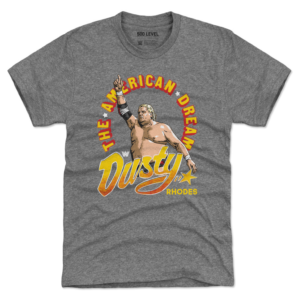 Men's 500 Level Heather Gray Dusty Rhodes The American Dream Premium T-Shirt