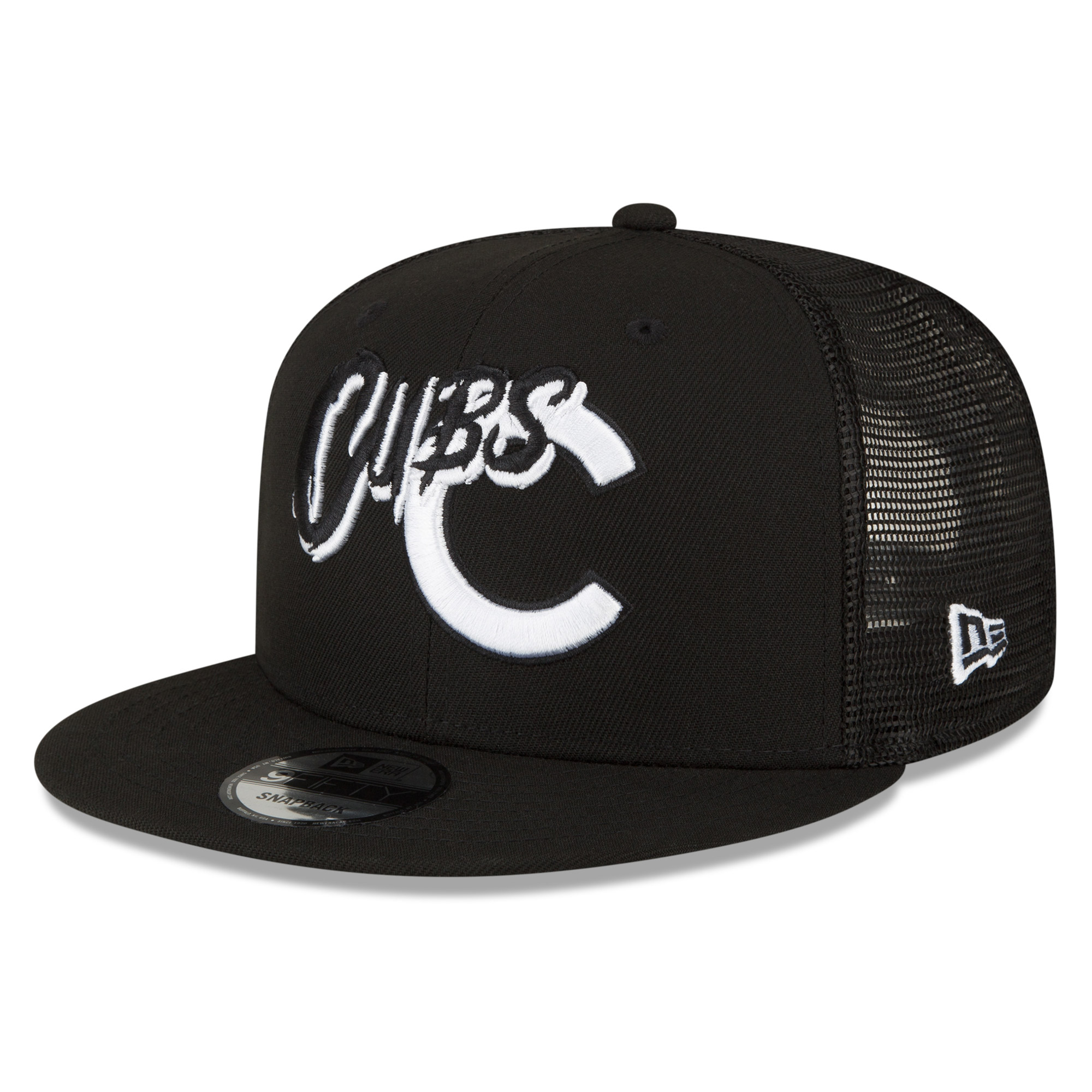 Men's New Era Black Chicago Cubs Street Trucker 9FIFTY Snapback Hat - Image 2