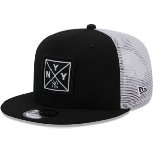 Men's New Era Black New York Yankees Vert Squared Trucker 9FIFTY Snapback Hat
