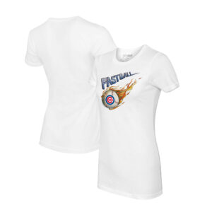 Women's Tiny Turnip White Chicago Cubs Fastball T-Shirt