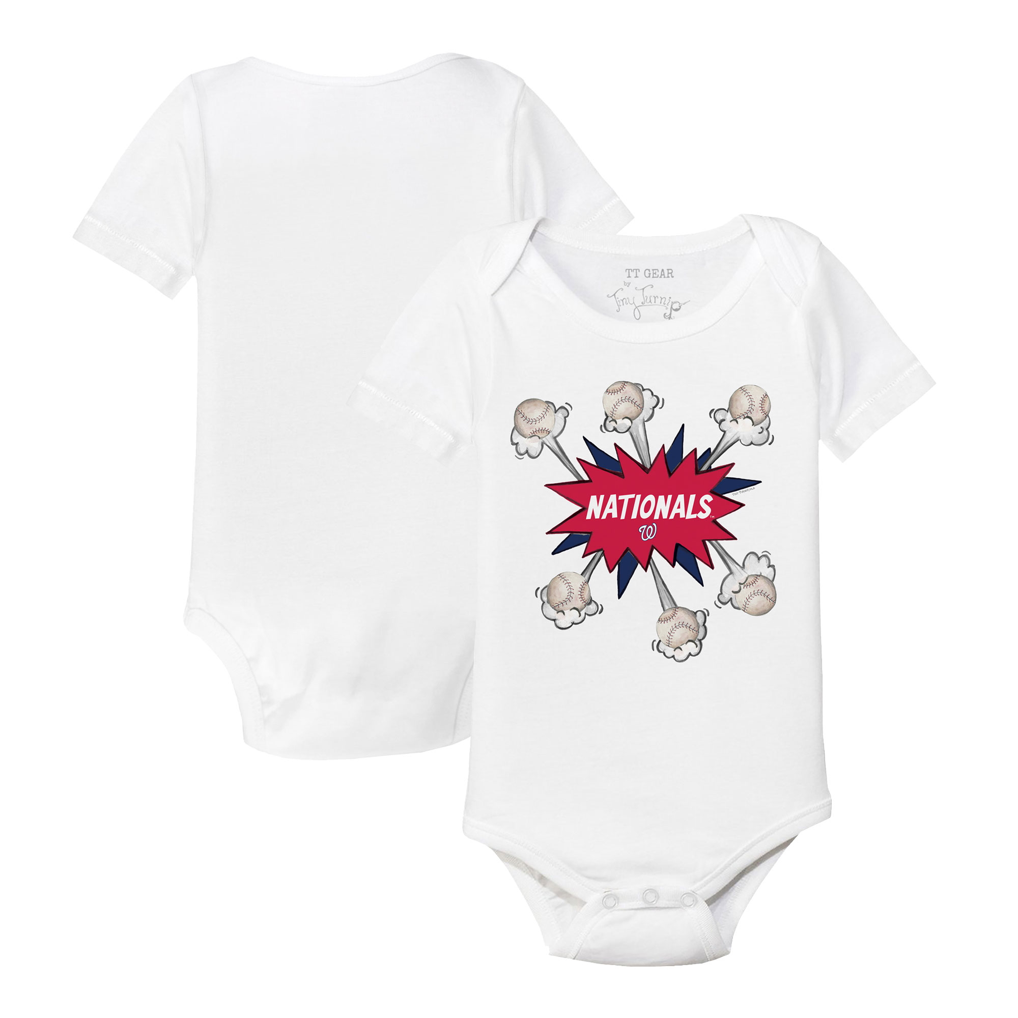 Infant Tiny Turnip White Washington Nationals Baseball Pow Bodysuit