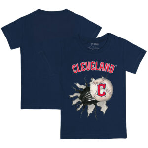 Youth Tiny Turnip Navy Cleveland Guardians Baseball Tear T-Shirt