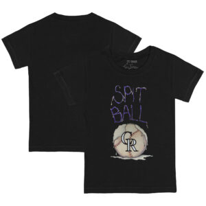 Youth Tiny Turnip Black Colorado Rockies Spit Ball T-Shirt