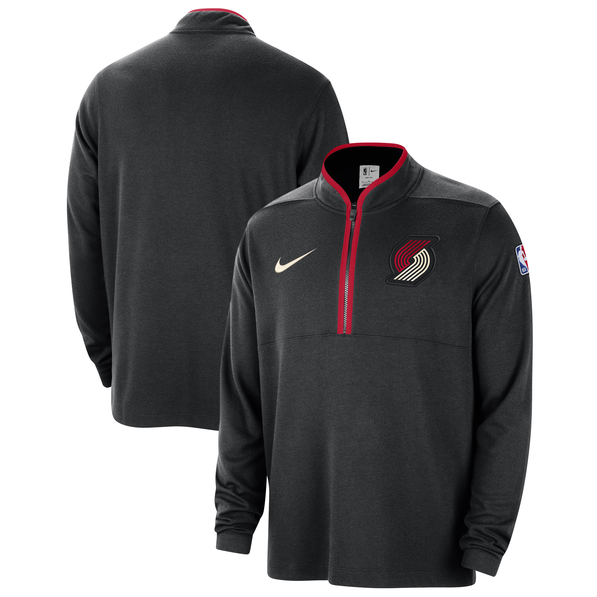 Men's Nike Black Portland Trail Blazers 2023/24 City Edition Authentic Coaches Half-Zip Top - Image 5