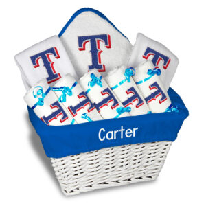Newborn & Infant White Texas Rangers Personalized Large Gift Basket