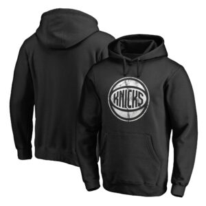 Men's Black New York Knicks Marble Logo Pullover Hoodie