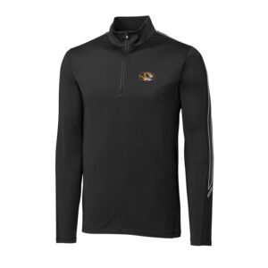 Men's Cutter & Buck Black Missouri Tigers DryTec Pennant Sport Half-Zip Pullover Jacket