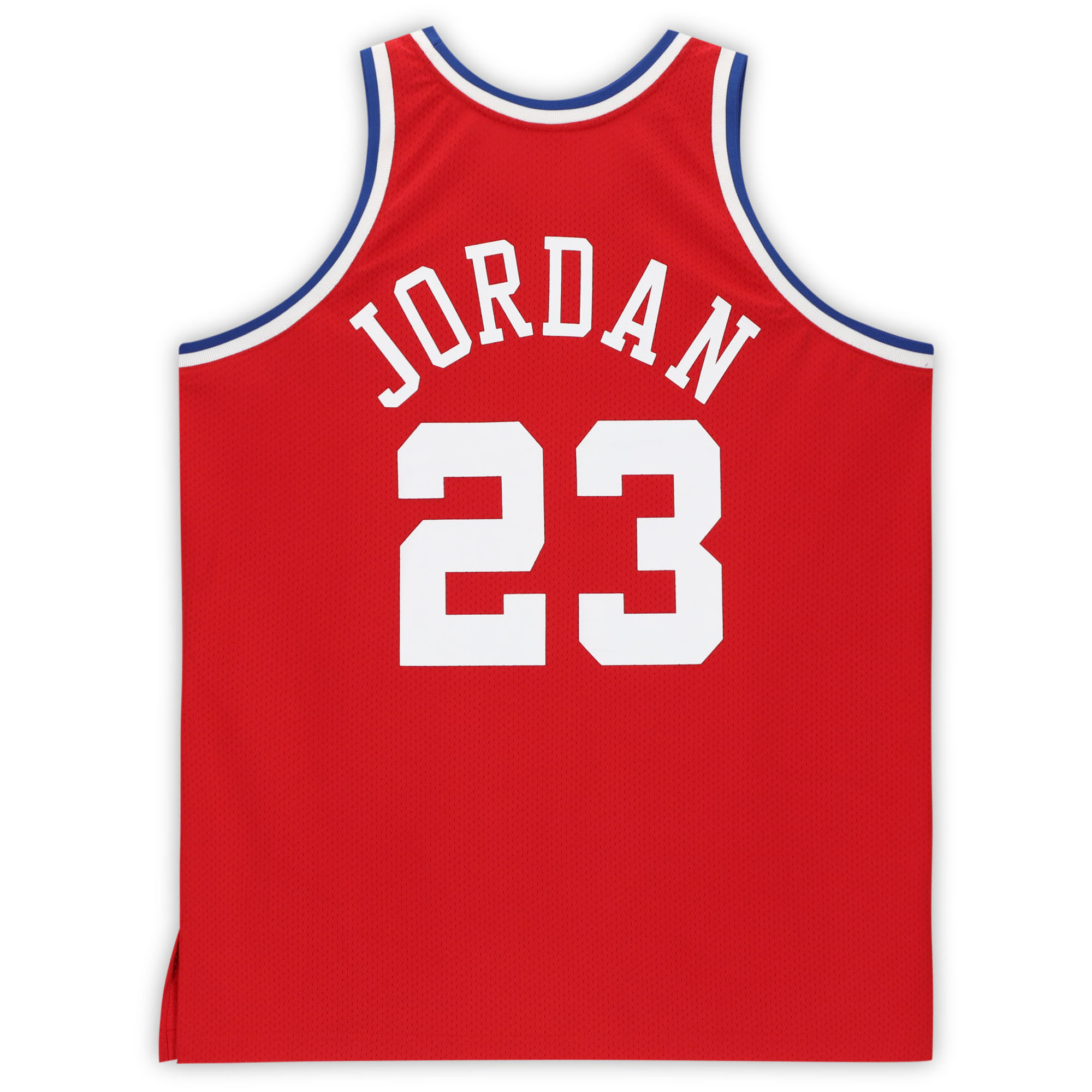 Upper Deck Michael Jordan Chicago Bulls Autographed Red 1989 Mitchell & Ness Hardwood Classics All-Star Jersey - Image 4