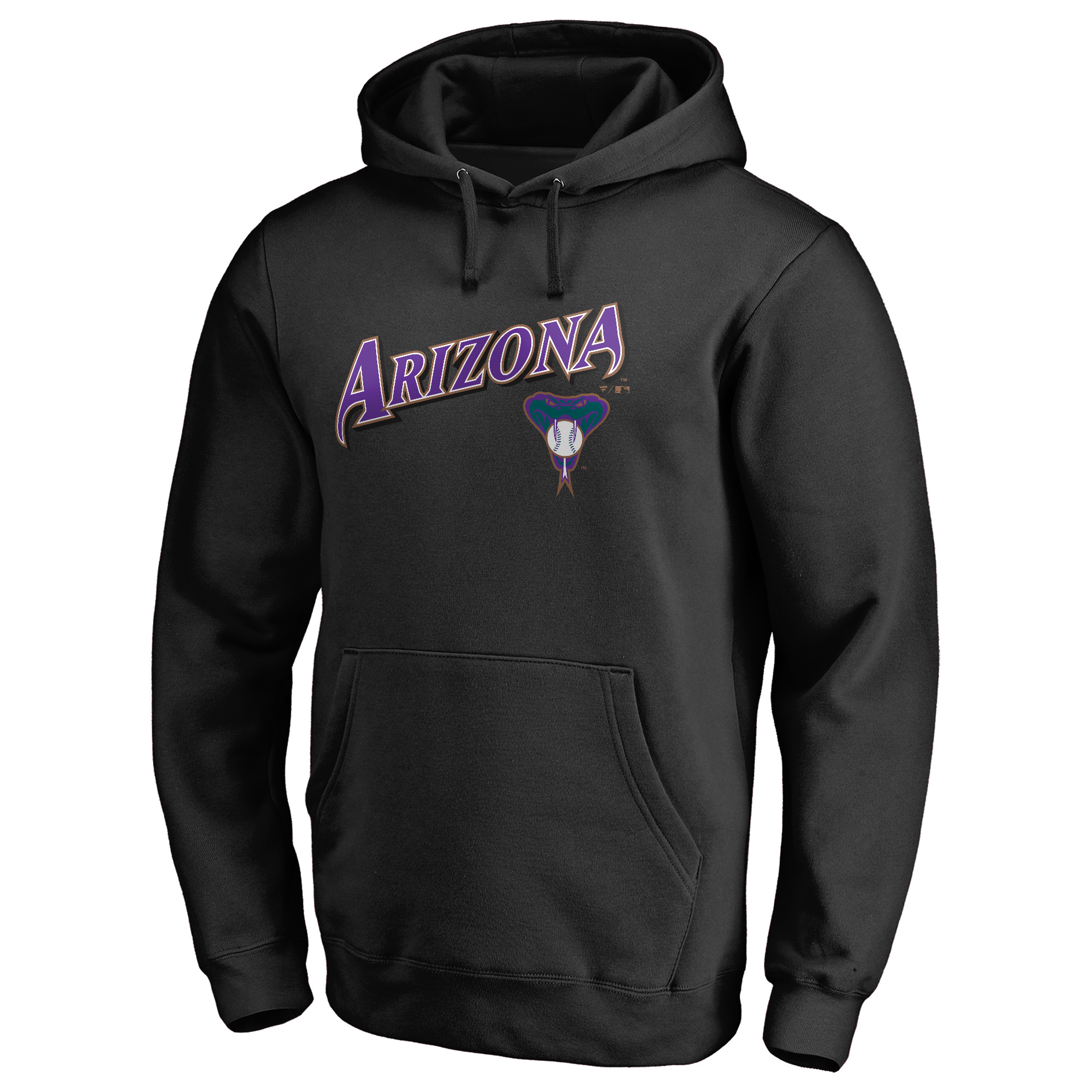 Men's Black Arizona Diamondbacks Vintage Cooperstown Collection Wahconah Fitted Pullover Hoodie