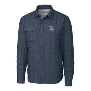 Men's Cutter & Buck Gray Tampa Bay Rays Americana Rainier Full-Snap Shirt Jacket
