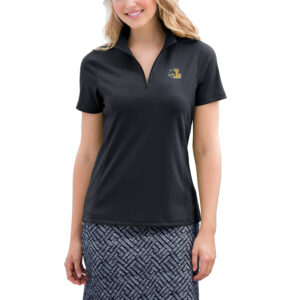 Women's Black Loyola Chicago Ramblers Vansport Micro-Waffle Mesh Polo