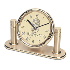 Gold Brown Bears Arcadia Desk Clock