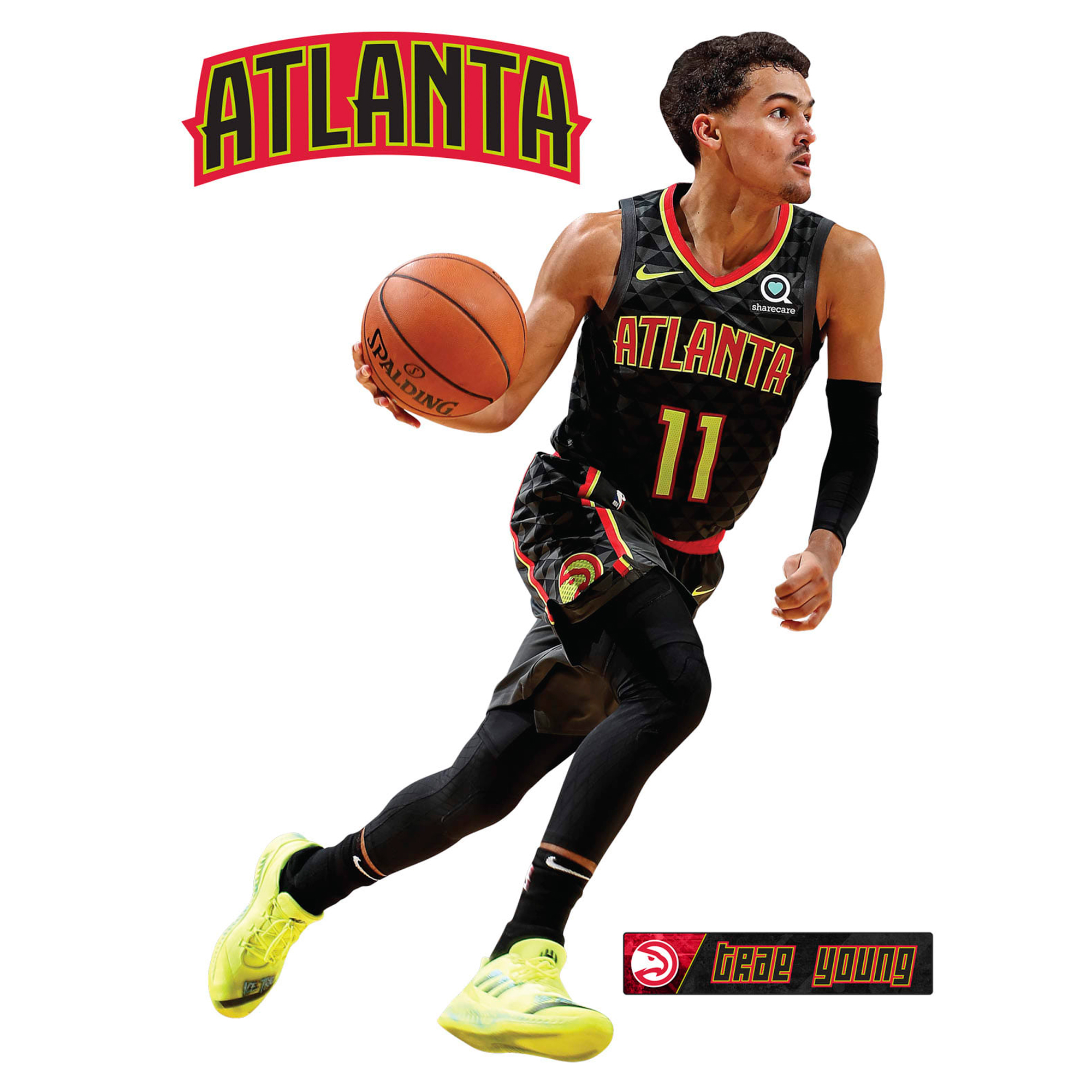 Fathead Trae Young Atlanta Hawks 3-Pack Life-Size Removable Wall Decal
