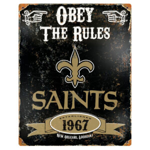 New Orleans Saints 14.5'' x 11.5'' Embossed Metal Sign