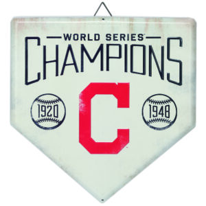 Cleveland Indians 12" x 12" World Series Home Plate Metal Sign