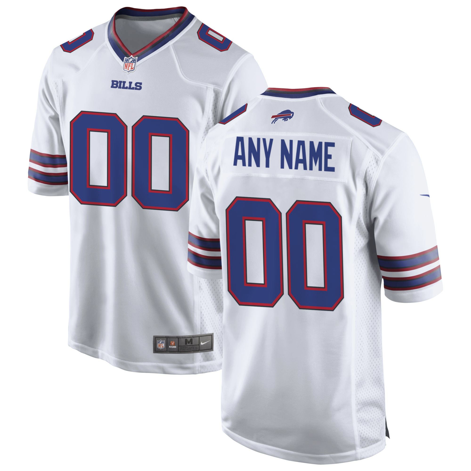 Men's Nike White Buffalo Bills Custom Game Jersey - Image 2