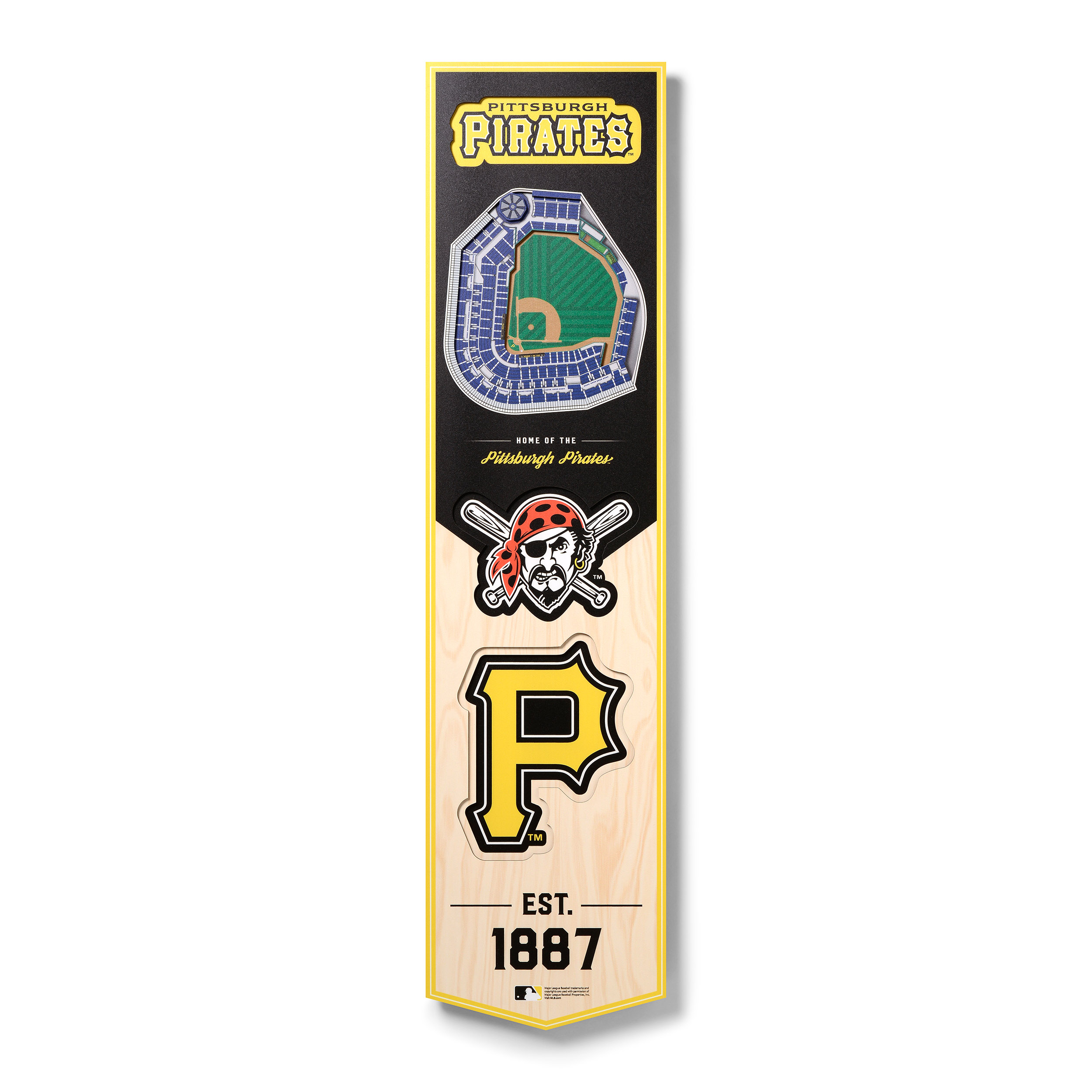 Pittsburgh Pirates 8'' x 32'' 3D StadiumView Banner - Image 2