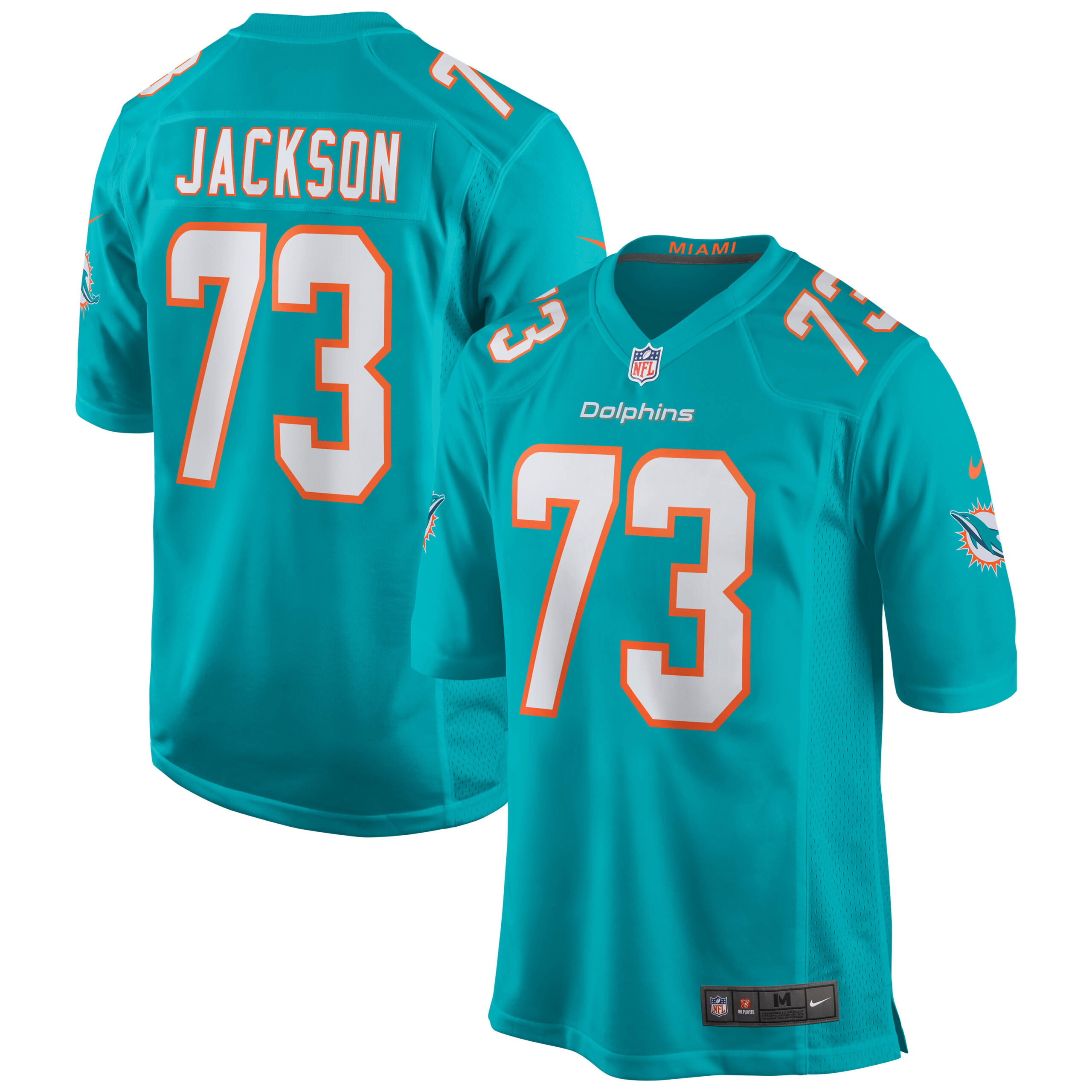 Men's Nike Austin Jackson Aqua Miami Dolphins Game Jersey - Image 2