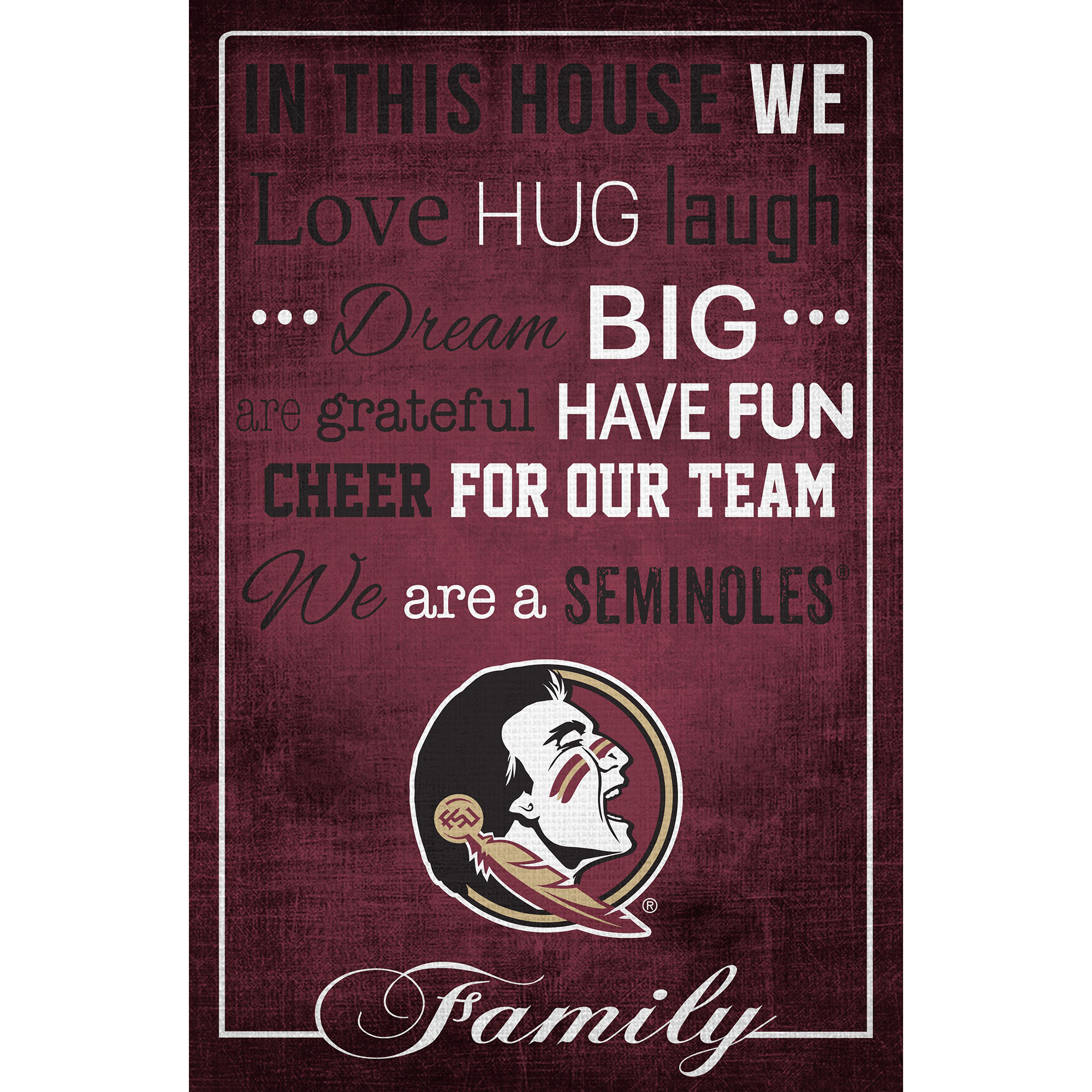 Florida State Seminoles 17'' x 26'' In This House Sign