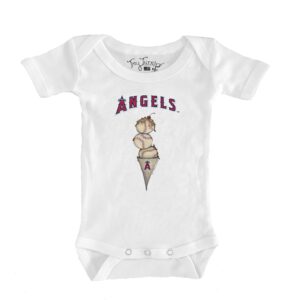 Infant Tiny Turnip White Los Angeles Angels Triple Scoop Bodysuit