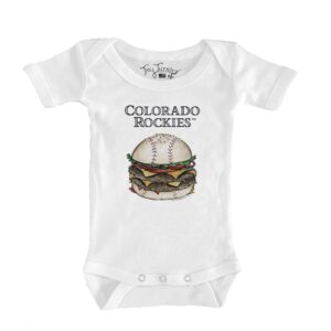 Infant Tiny Turnip White Colorado Rockies Burger Bodysuit