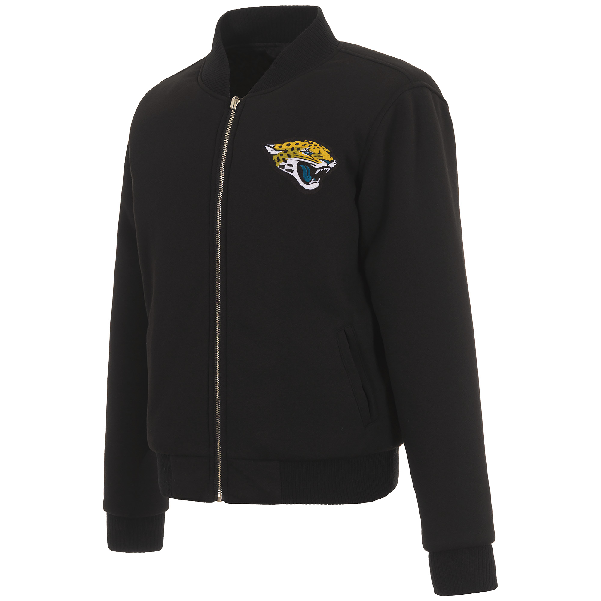 Women's JH Design Black Jacksonville Jaguars Reversible Fleece Full-Zip Jacket - Image 8