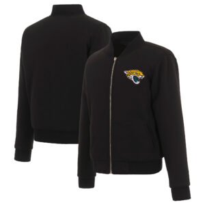 Women's JH Design Black Jacksonville Jaguars Reversible Fleece Full-Zip Jacket