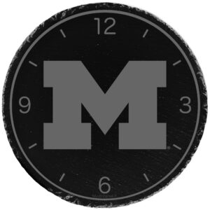 Gray Michigan Wolverines 12'' Slate Clock
