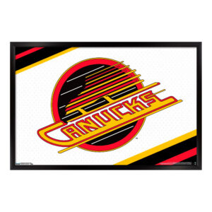 Vancouver Canucks 35.75'' x 24.25'' Framed Throwback Logo Poster