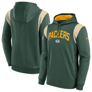 Men's Nike Green Green Bay Packers Sideline Athletic Stack Performance Pullover Hoodie