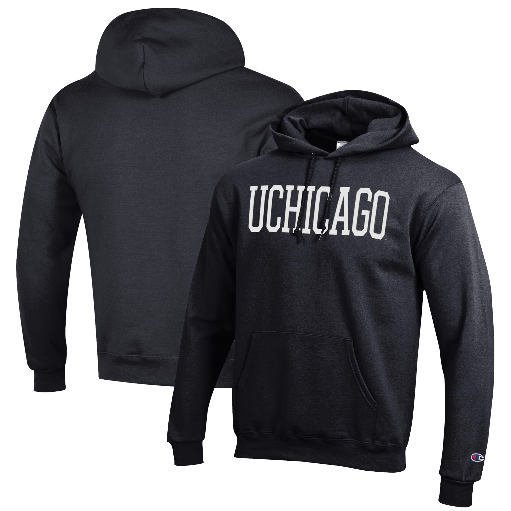 Men's Champion Black UChicago Maroons Eco Powerblend Pullover Hoodie