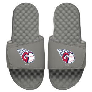 Men's ISlide Gray Cleveland Guardians Primary Logo Slide Sandals