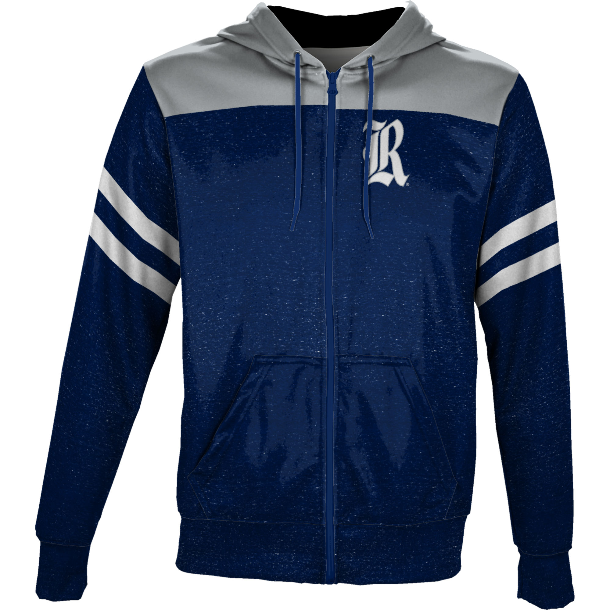 Men's Navy Rice Owls Full-Zip Hoodie - Image 6