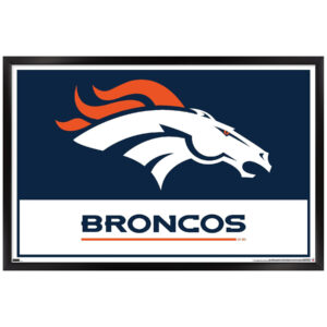 Denver Broncos 35.75'' x 24.25'' Framed Leagues Logo Poster