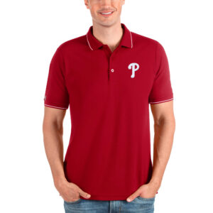 Men's Antigua Red Philadelphia Phillies Affluent Polo
