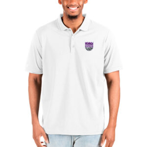 Men's Antigua White Sacramento Kings Big & Tall Affluent Polo