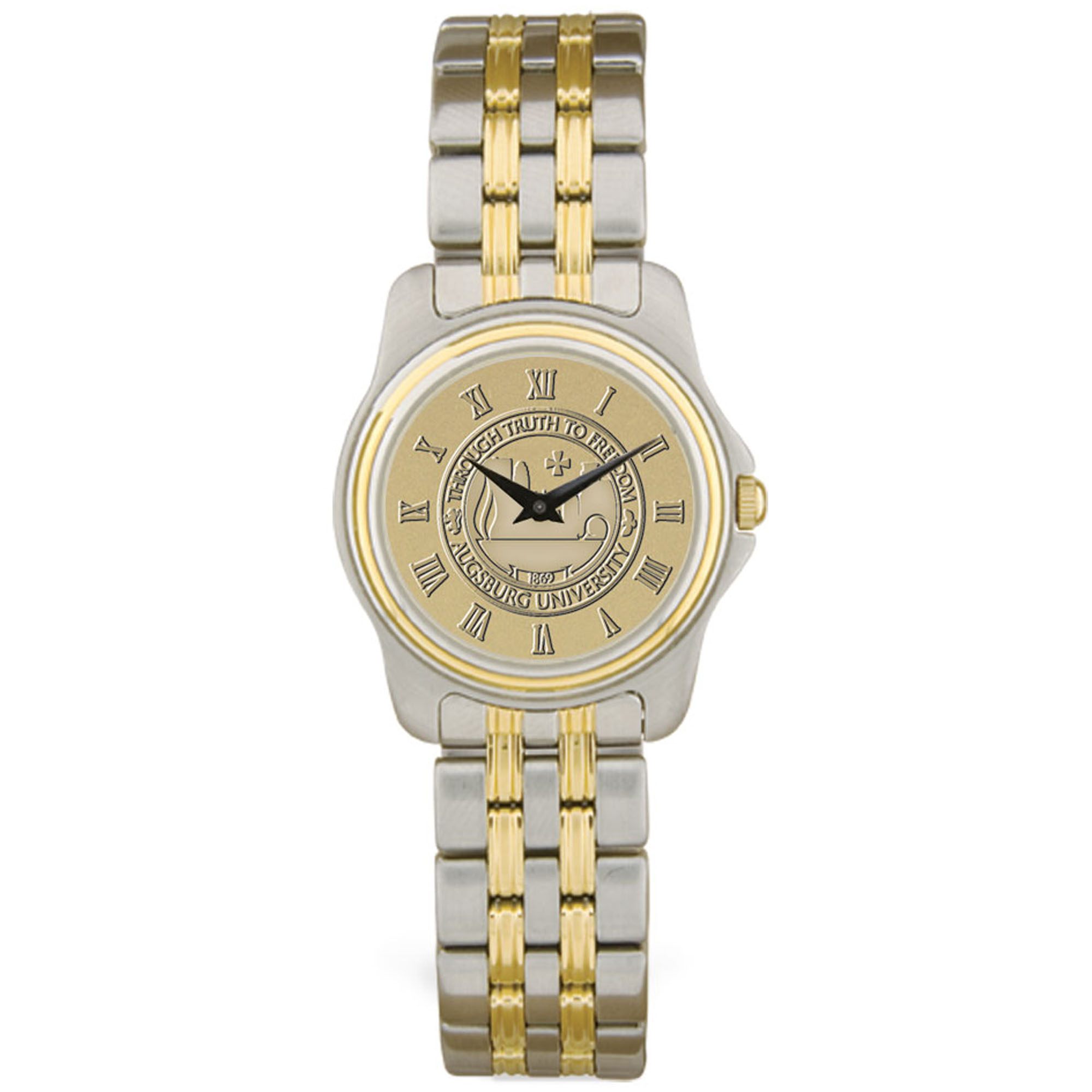 Women's Gold Augsburg University Two-Tone Medallion Wristwatch