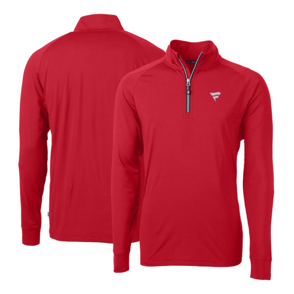 Men's Cutter & Buck Red Fanatics Corporate Adapt Eco Knit Stretch Recycled Quarter-Zip Pullover Top - Image 5