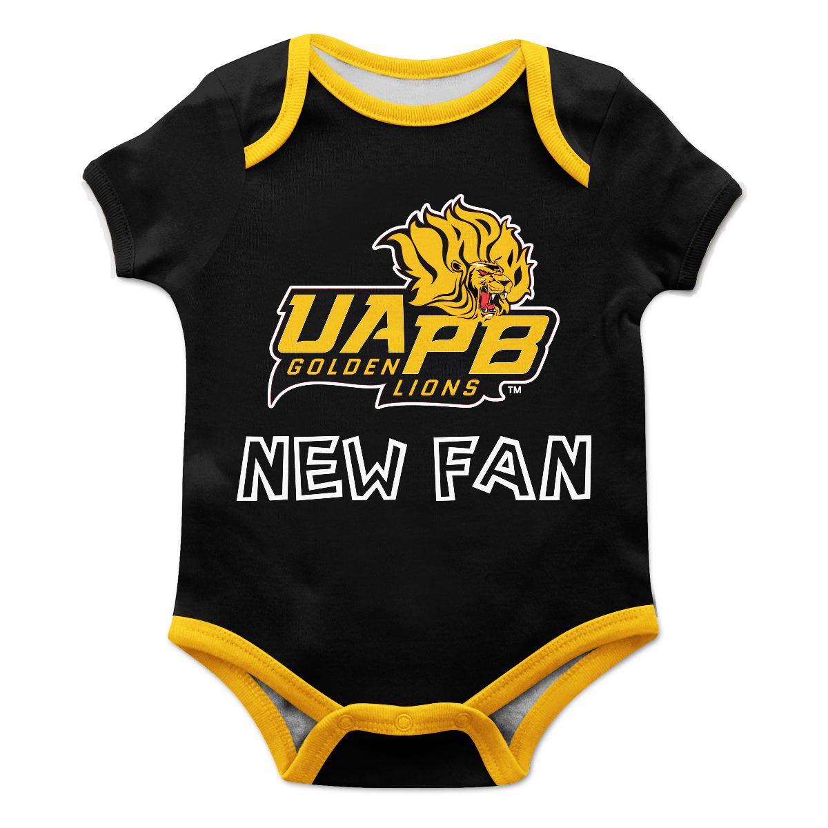 Infant Black Arkansas Pine Bluff Golden Lions New Fan Bodysuit