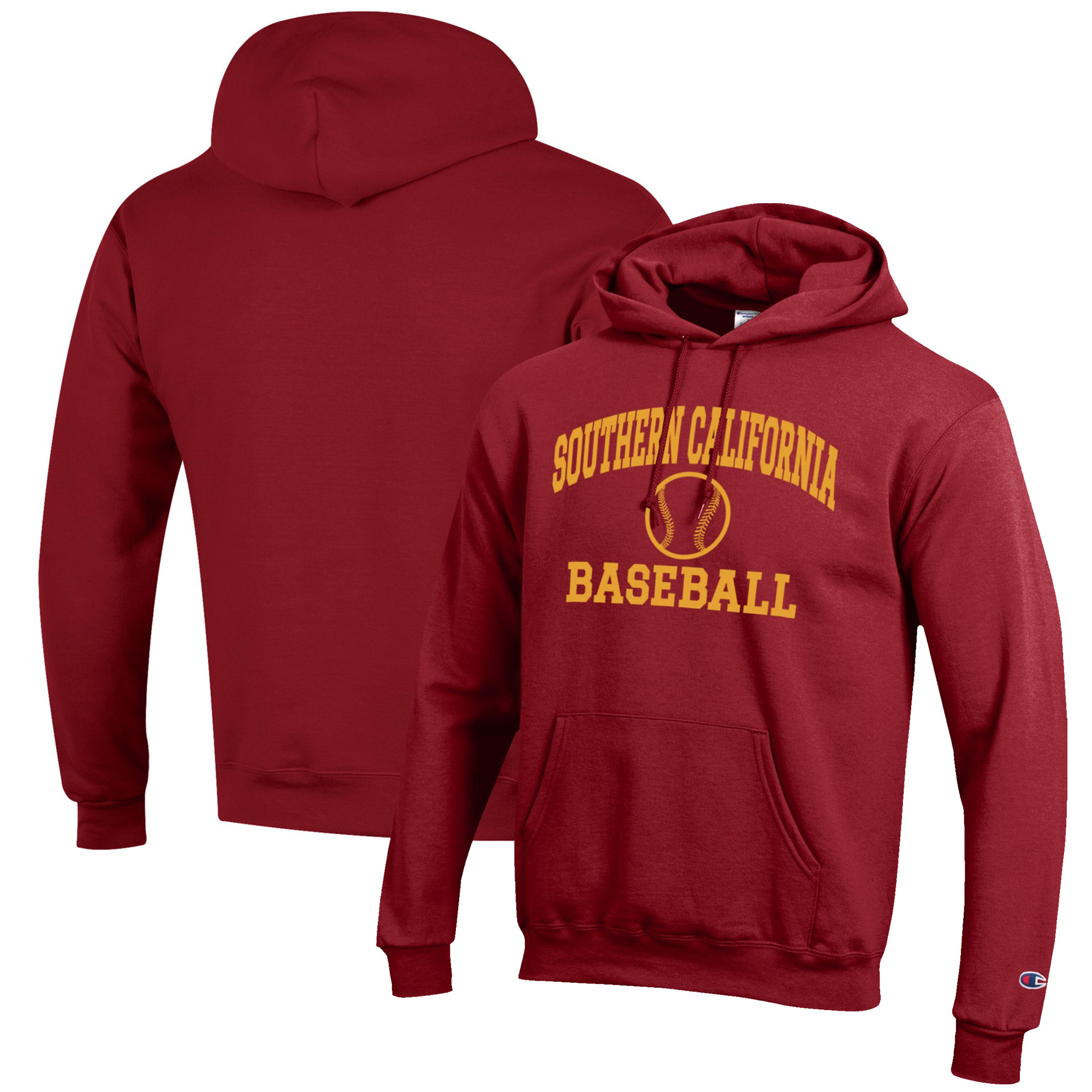 Men's Champion Cardinal USC Trojans Baseball Icon Pullover Hoodie - Image 5