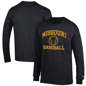 Men's Champion Black Missouri Tigers Baseball Icon Long Sleeve T-Shirt