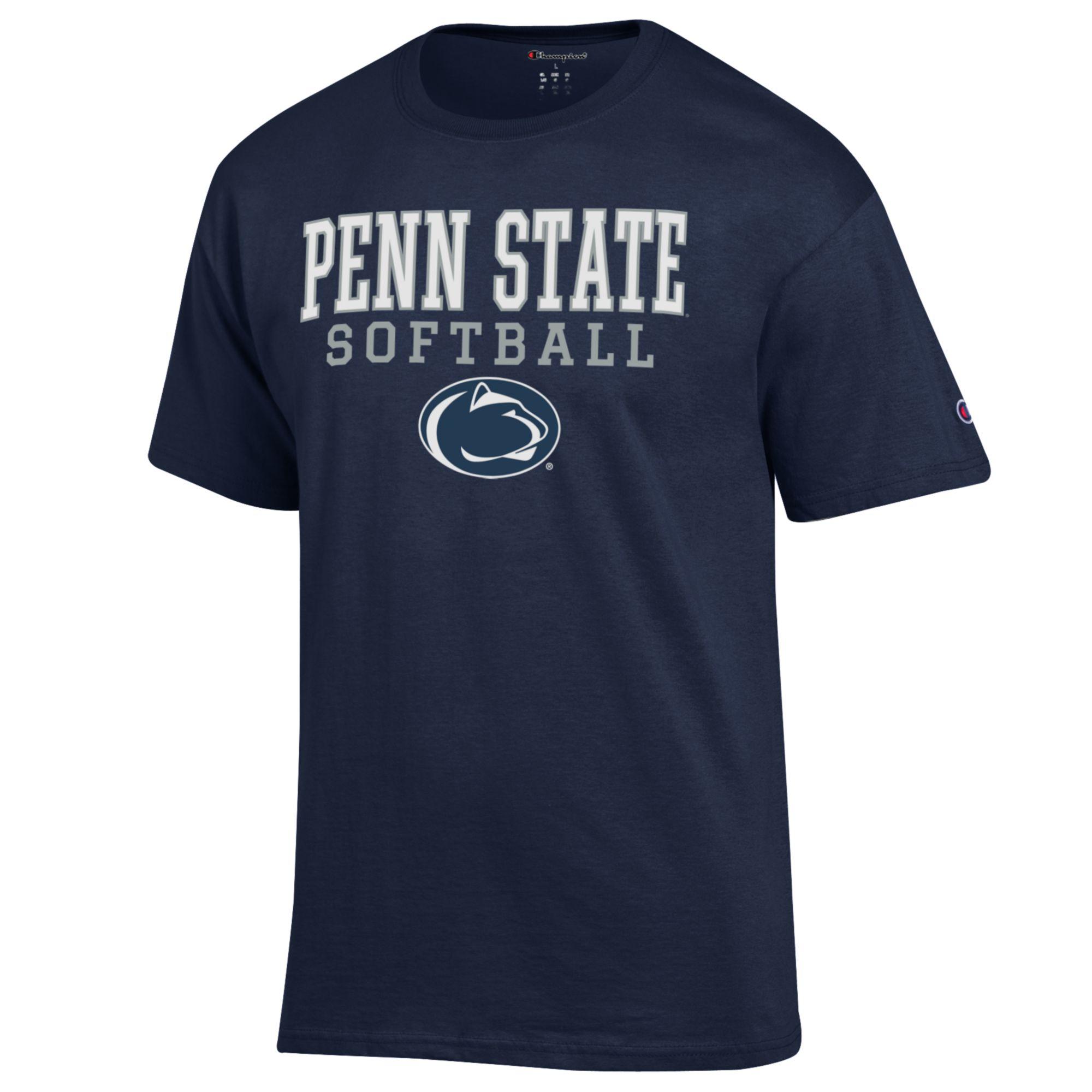Men's Champion Navy Penn State Nittany Lions Softball Stack T-Shirt - Image 6