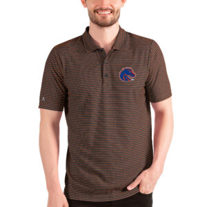 Men's Antigua Heathered Black/Orange Boise State Broncos Esteem Polo