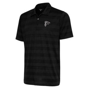 Men's Antigua Black Atlanta Falcons Metallic Logo Compass Polo