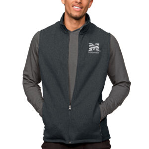 Men's Antigua Heather Charcoal Morehouse Maroon Tigers Course Full-Zip Vest