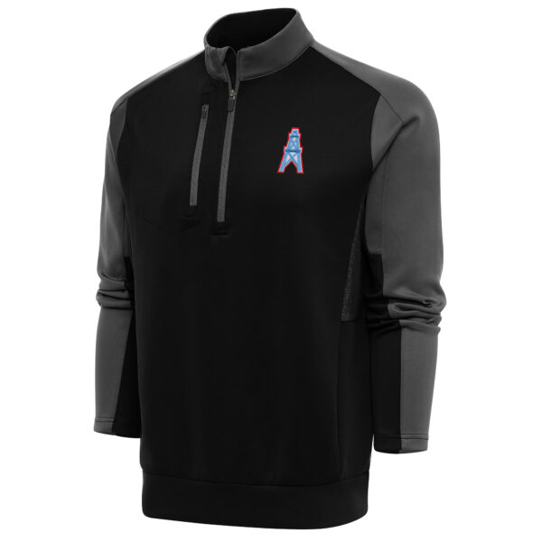 Men's Antigua Houston Oilers Team Logo Throwback Team Quarter-Zip Pullover Top